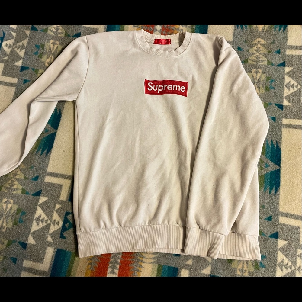 Supreme White Sweatshirt, Pullover, Hoodie